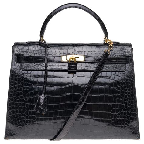 hermes kelly exotic crocodile leather 35mm with gold hardware|hermes kelly crocodile sale.